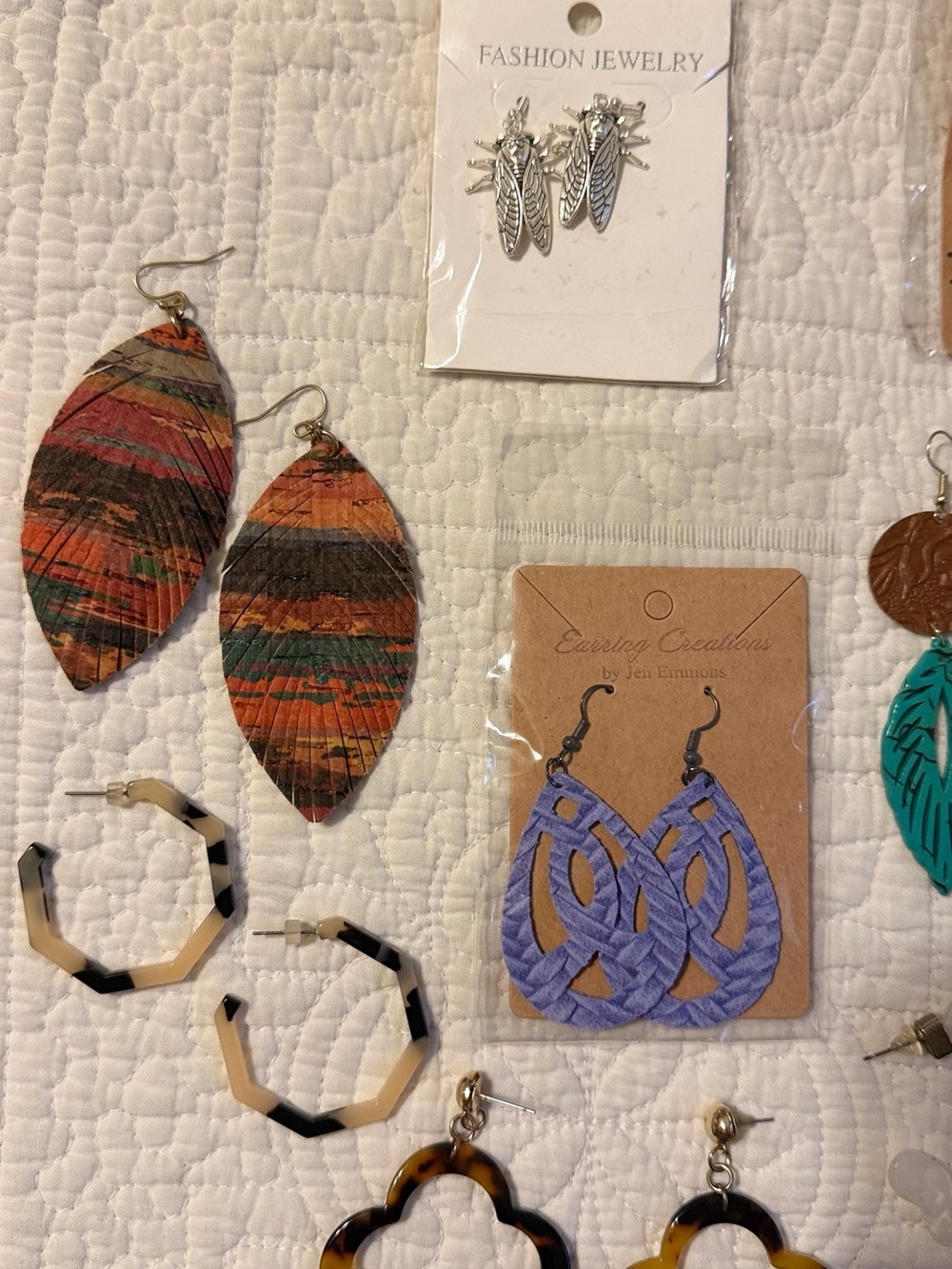 Assorted Women's Mixed Color Earrings Collection - Multi-Color Styles - Picture 3 of 4